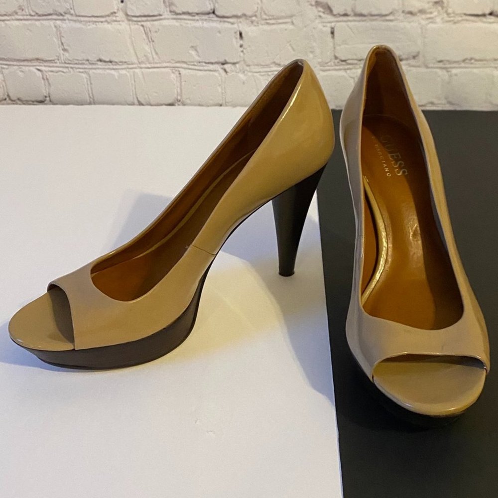 nude guess heels
